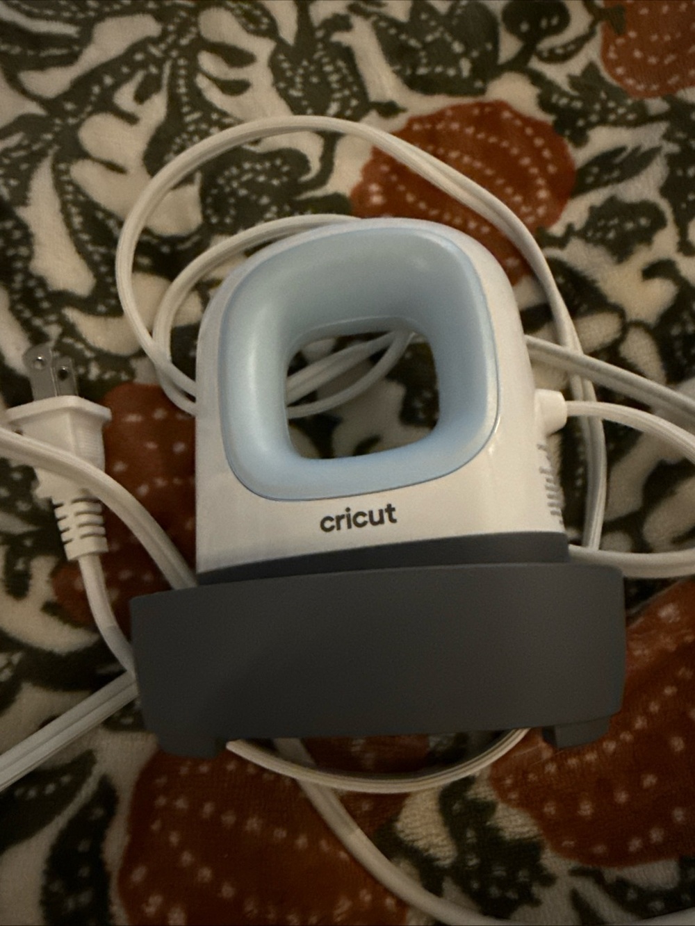 Cricut Mini Heat Press in White and Light Blue with Dark Gray Base